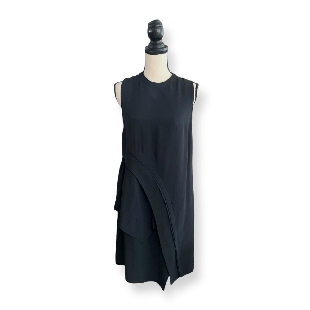 Proenza Schouler Black Asymmetric Cocktail Dress Size 6